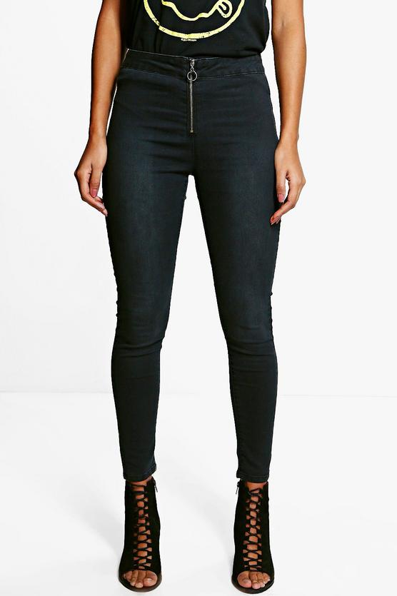 Eloise Zip Front Skinny Jeans